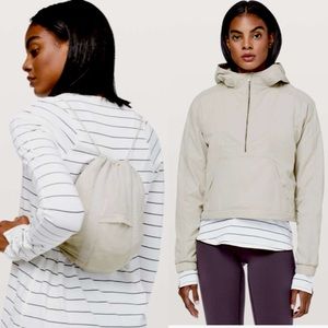 Lululemon Hot Reset Half Zip Grey Windbreaker Hoodie Jacket *CONVERTS INTO BAG 6